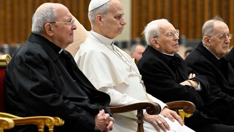 Le Pape dans la salle Paul VI pour le sermon du p&egrave;re Pasolini