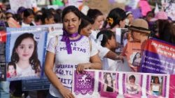 Bei einem Marsch zum Weltfrauentag am vergangenen Sonntag in Puerto Vallata, Mexiko