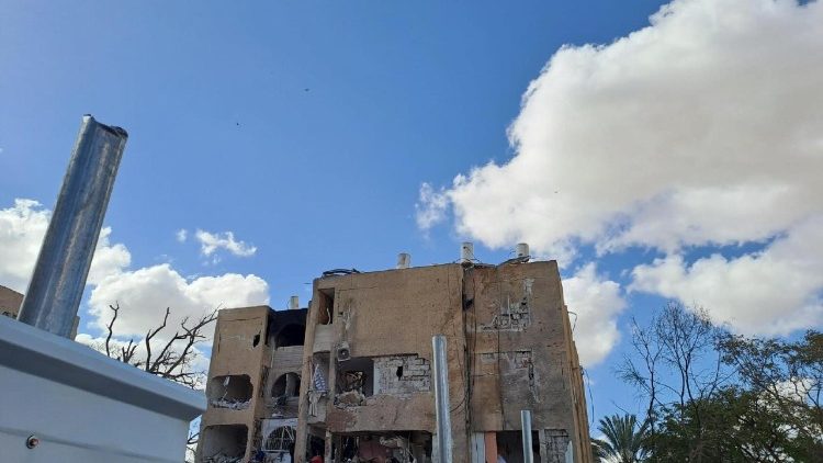 Damage and debris in the city of Arad after yesterday night's Iranian ballistic missile attacks.