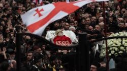 Begravninen av patriarken Ilia II av Georgien i Tbilisi