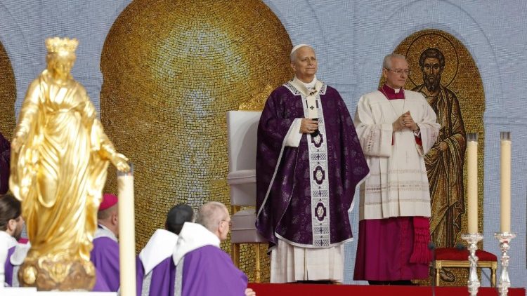 Папа Римский Лев XIV на Святой Мессе в Монако (Стадион им. Луи II, 28 марта 2026 г.)