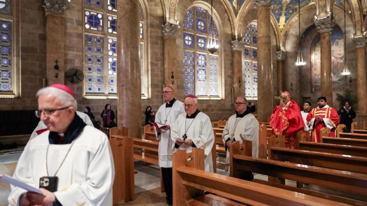 Pamaldos Jeruzalės Getsemanės bazilikoje 2026 03 29