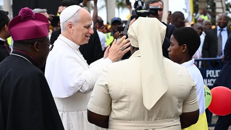 Papst Leo bei einer Messe in Mongomo, 22 April 2026