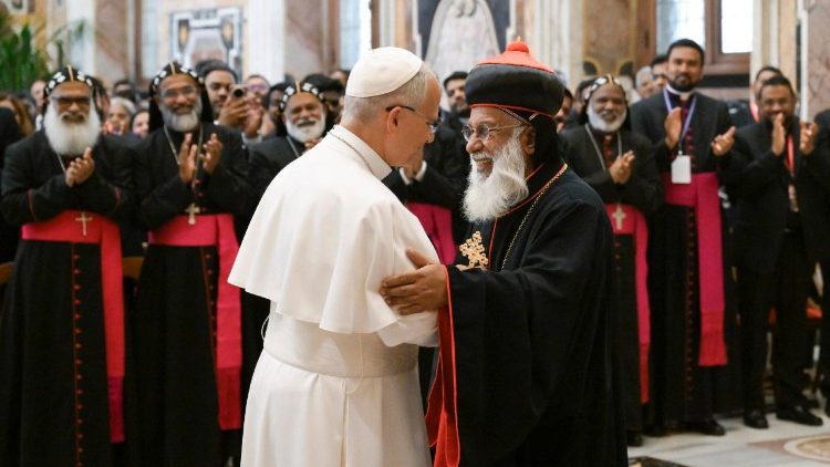 L&eacute;on XIV en compagnie du cardinal Baselios Mar Cleemis