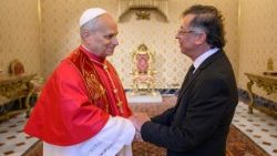 Papa Leone XIV e il presidente della Repubblica di Colombia, Gustavo Francisco Petro Urrego