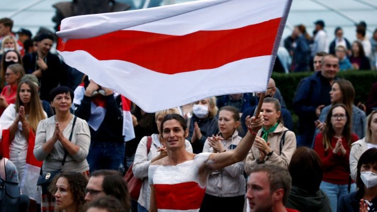 Proteste gegen das Regime - Aufnahme aus Minsk von Ende August