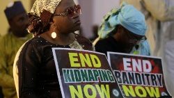 नाईजीरिया में अपहरण के विरोध में प्रदर्शन