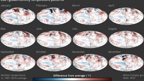 Le rilevazioni mensili del NOAA