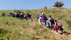 Baluki-mboka (Migrants) ya  Amerika ya katikati, pene na mindelo mya Guatemala, na Honduras, o mokolo mwa 15 Yanuali 2022.