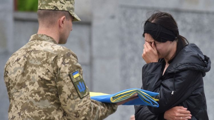 Una mujer ucraniana en lágrimas