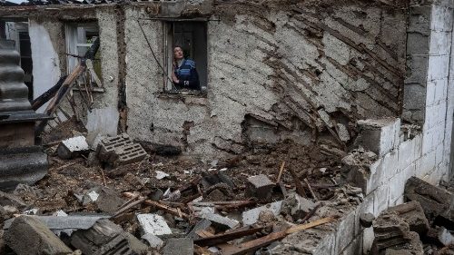 Zerstörte Häuser in der Region um Charkiw