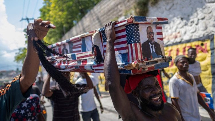 Protest demanding the resignation of Haiti's Prime Minister Ariel Henry
