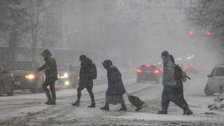 Invierno en Ucrania, foto de archivo