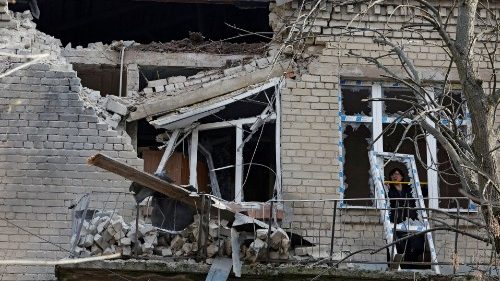 Un edificio destruido en Donetsk