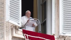 Pope Francis leads the Angelus prayer at the Vatican