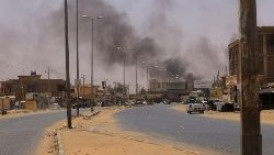 Smoke rises near Halfaya Bridge between Omdurman and Khartoum North