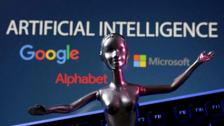 Illustration shows Google, Microsoft and Alphabet logos