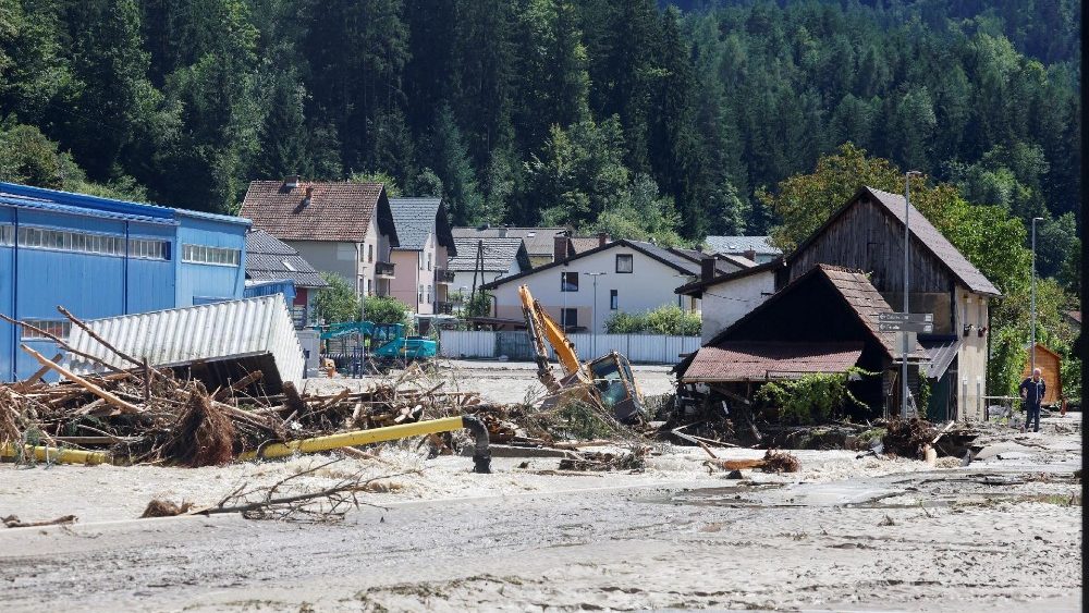 A view of a street during floods in Mezica, Slovenia, August 6, 2023. REUTERS/Borut Zivulovic