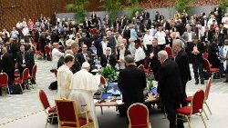 Pope Francis attends the Synod session in October