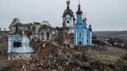 Igreja no povoado de Bohorodychne, região de Donetsk, em 13 de fevereiro de 2024. (REUTERS/Vladyslav Musilenko)