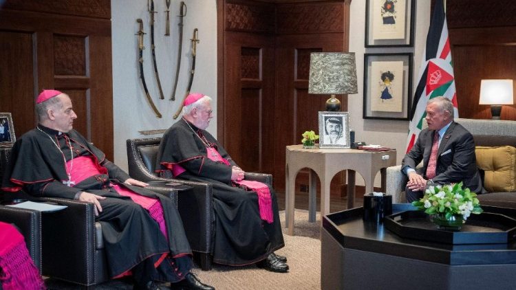 Spotkanie abp. Paula Richarda Gallaghera z królem Jordanii Abdullahem II ibn Husajnem, 11 marca 2024 r.