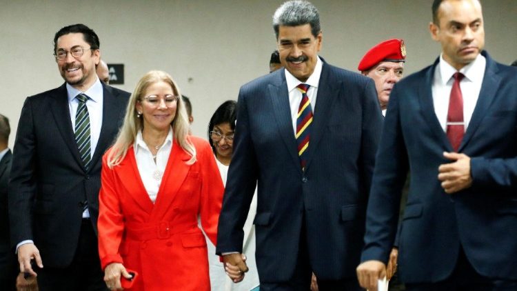 O presidente da Venezuela, Nicolas Maduro, na Suprema Corte de Justiça em Caracas 