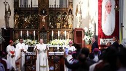 மறைக்கல்வியாளர்கள் சந்திப்பின்போது திருத்தந்தை பிரான்சிஸ். (கோப்புப்படம் -Jakarta 4/9/24 ) 