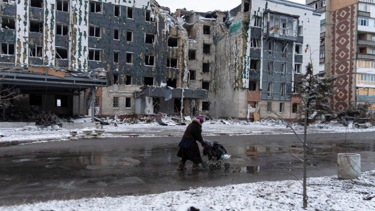 Destruction in the Ukrainian town of Pokrovsk in Donetsk