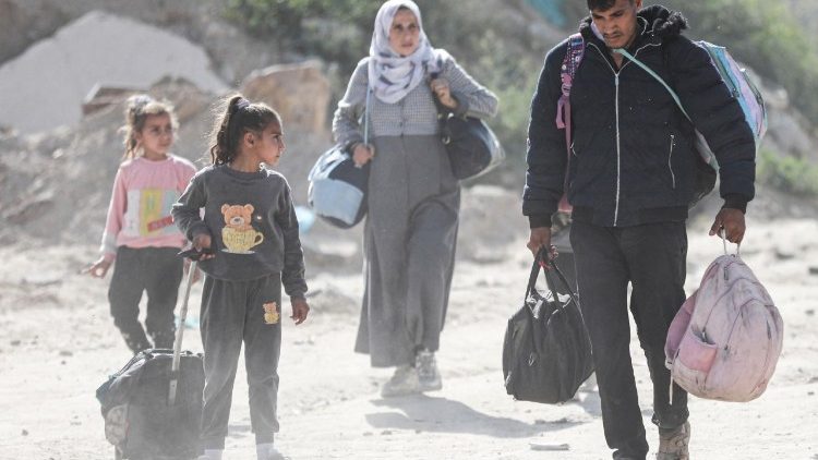 फिलीस्तीन से पलायन करता एक परिवार