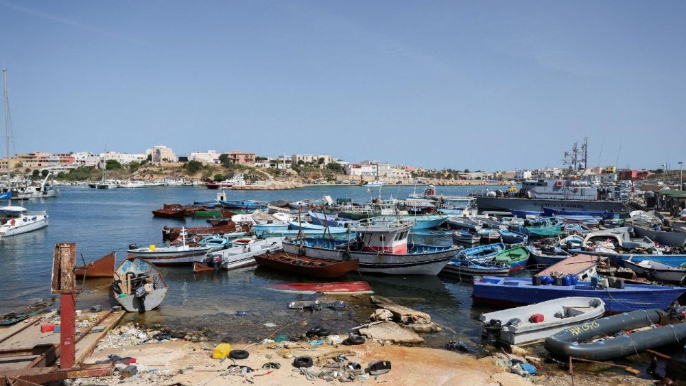 FILE PHOTO: Migrants in Lampedusa