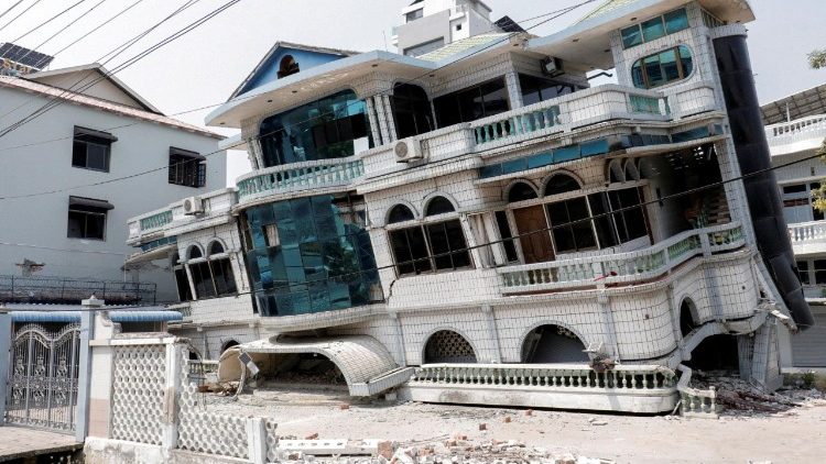 Aftermath of a strong earthquake, in Mandalay