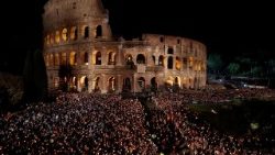 Via Crucis (Way of the Cross) procession during Good Friday celebrations, in Rome