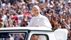 Pope Leo XIV holds the general audience in St. Peter's Square at the Vatican