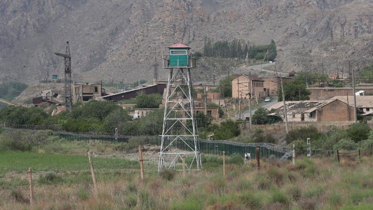 A view shows fences on the border between Armenia and Iran in the Syunik Province