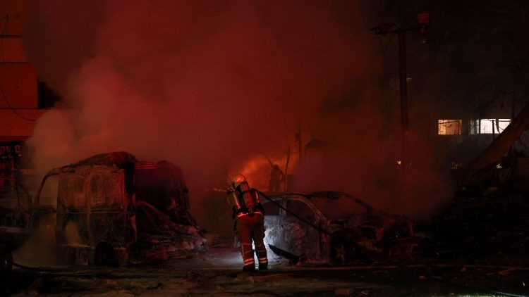 Aftermath of missile attack from Iran on Israel