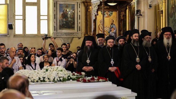 Il funerale delle vittime dell'attentato alla Chiesa di Mar Elias a Damasco