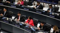 El Congreso salvadoreño debatiendo reformas a la Constitución en San Salvador.