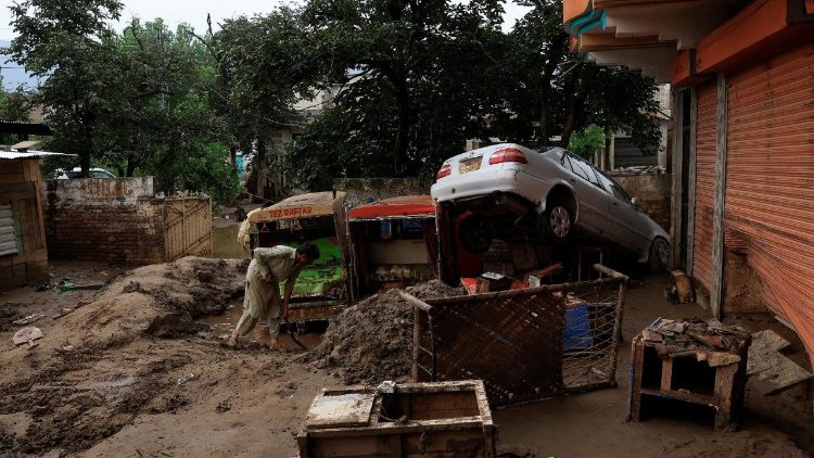 Aftermath of a storm that caused heavy rains and flooding in Bayshonai Kalay in Buner