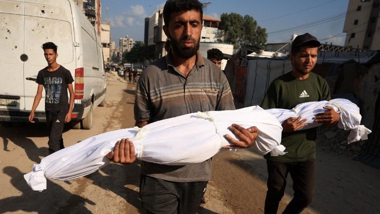 Funeral of Palestinians killed in overnight Israeli strikes, according to medics, in Gaza City