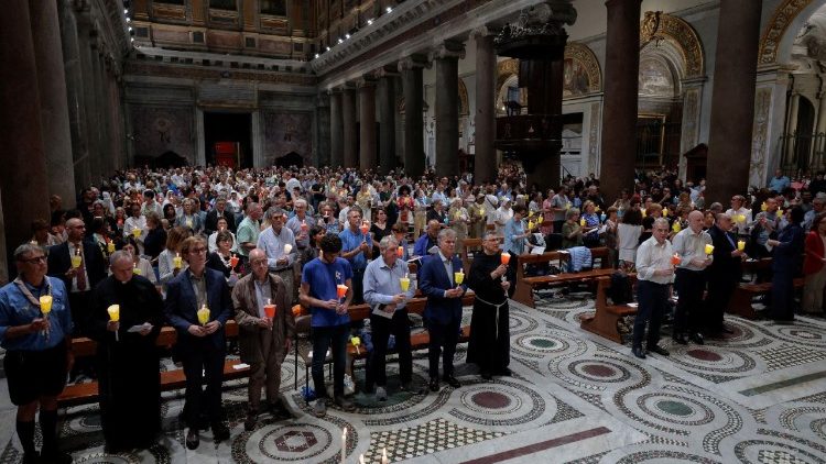 Vigil for peace in Gaza, organised by Sant'Egidio and other Catholic groups, in Rome
