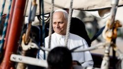 Pope Leo XIV visits Peace Training Ship at Ostia Harbour