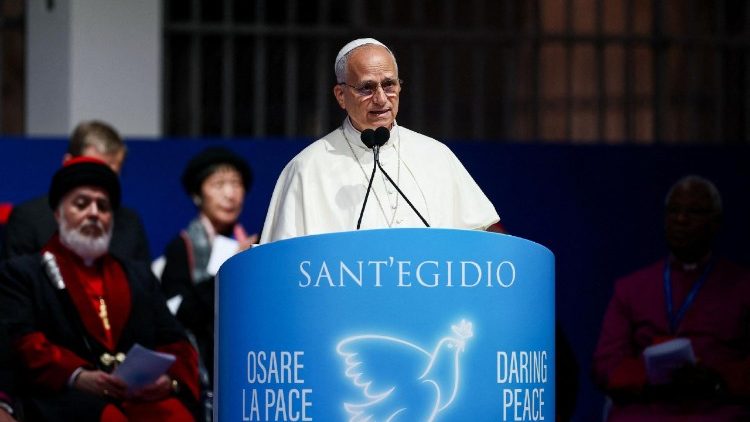 Papa León XIV al momento de su apremiante discurso