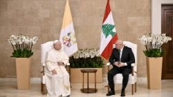 Papst Leo mit dem libanesischen Präsidenten Joseph Aoun