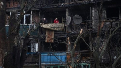 I palazzi bombardati di Kramatorsk, nella regione di Donetsk