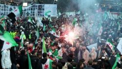 Ein Jahr nach dem Machtwechsel wird gefeiert. Bild aus Aleppo