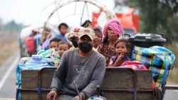 Refugiados en la frontera entre Tailandia y Camboya