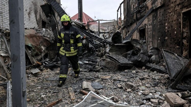 Aftermath of Russian drone and missile attacks in Kyiv