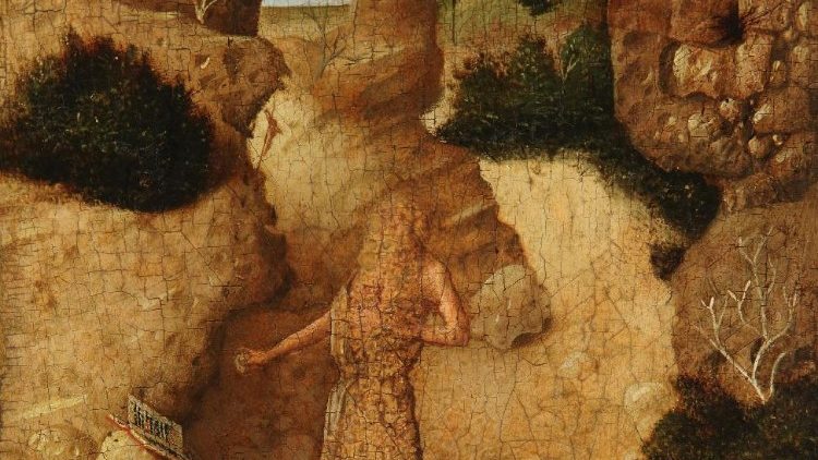 Antonello da Messina, San Girolamo Penitente (retro dell'Ecce Homo), 1460-1465 ca., olio su tavola, Direzione Nazionale Musei Italiani