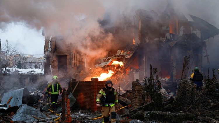 Aftermath of Russian drone and missile strikes in Kyiv