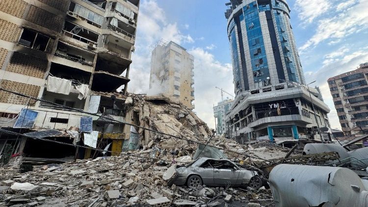 Aftermath of an Israeli strike on Beirut's southern suburbs